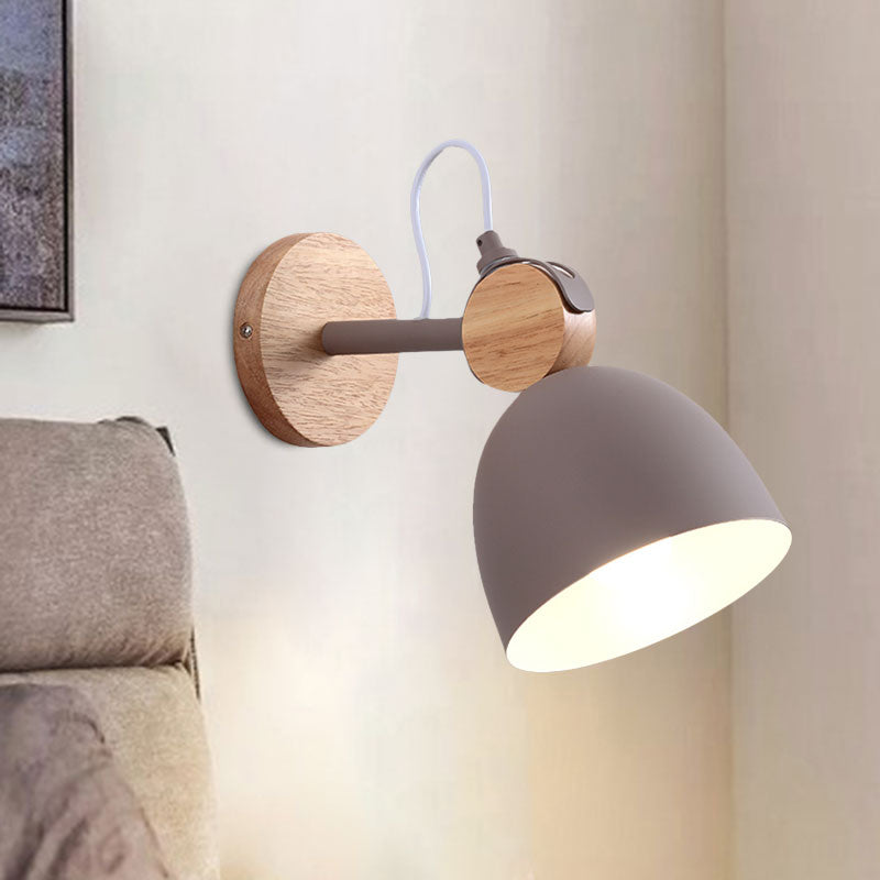 DecorBites™ Nordic Wall Lamp with Angle-Adjustable Domed Shade and One Light for Bedroom