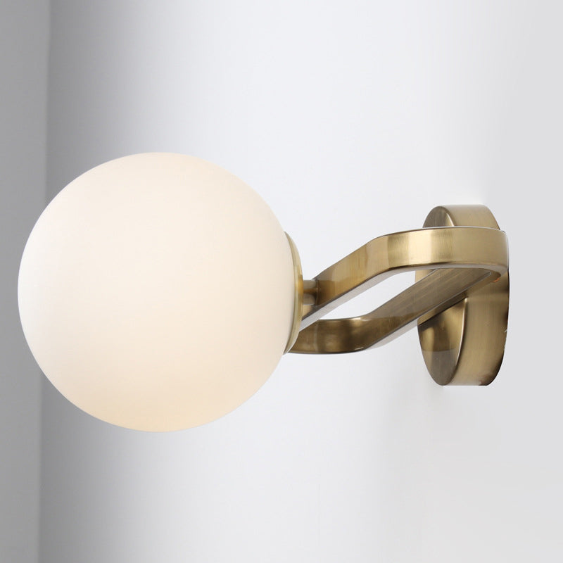 DecorBites™ Opal Glass Sphere Sconce Light - Single Light Gold Wall Lighting with Oblong Decor