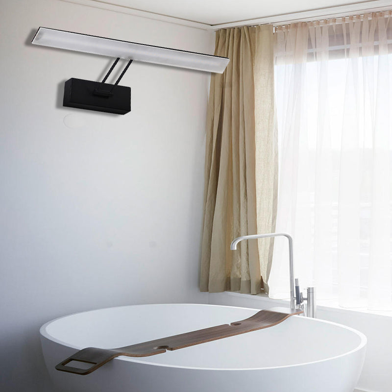 DecorBites™ Modern Rectangular Wall Light - Black/White - 16.5"/20.5" W LED Acrylic Vanity Lighting - Warm/White for Bathroom