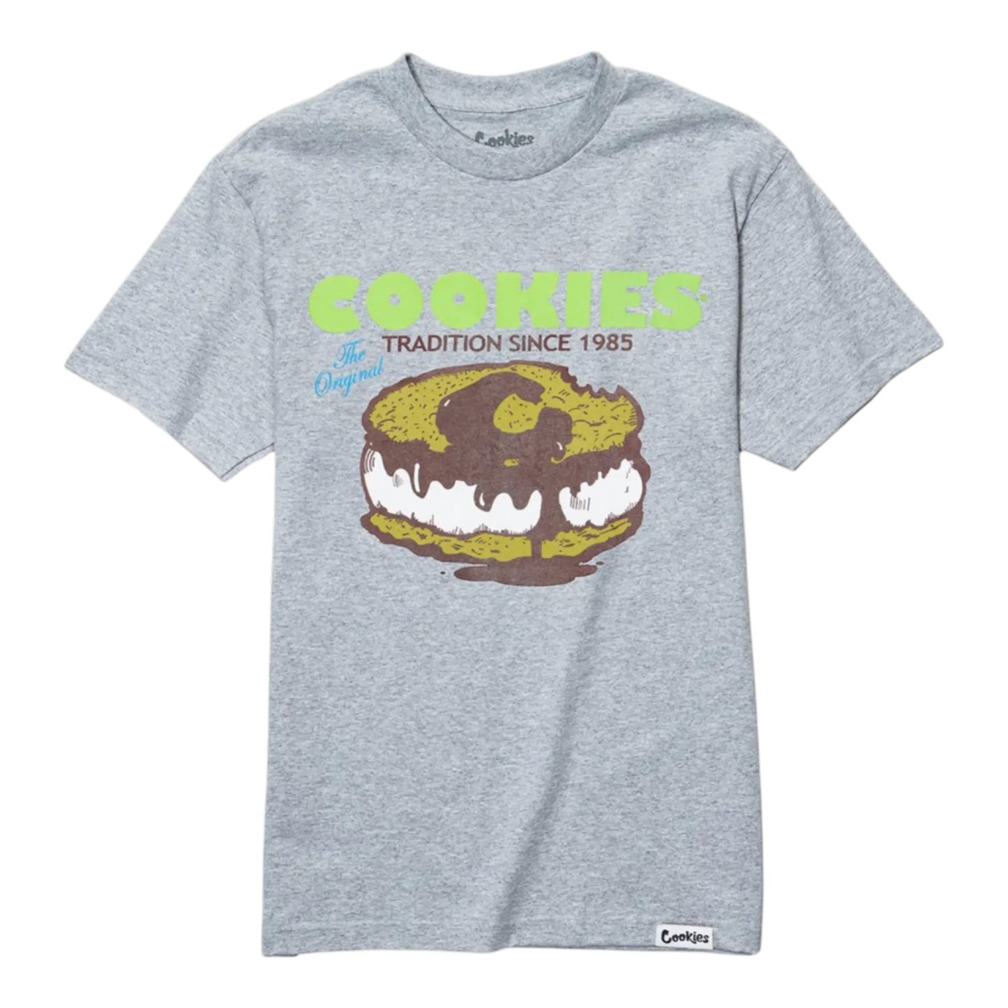 Cookies Classic Script Logo T-Shirt Men Heather Grey