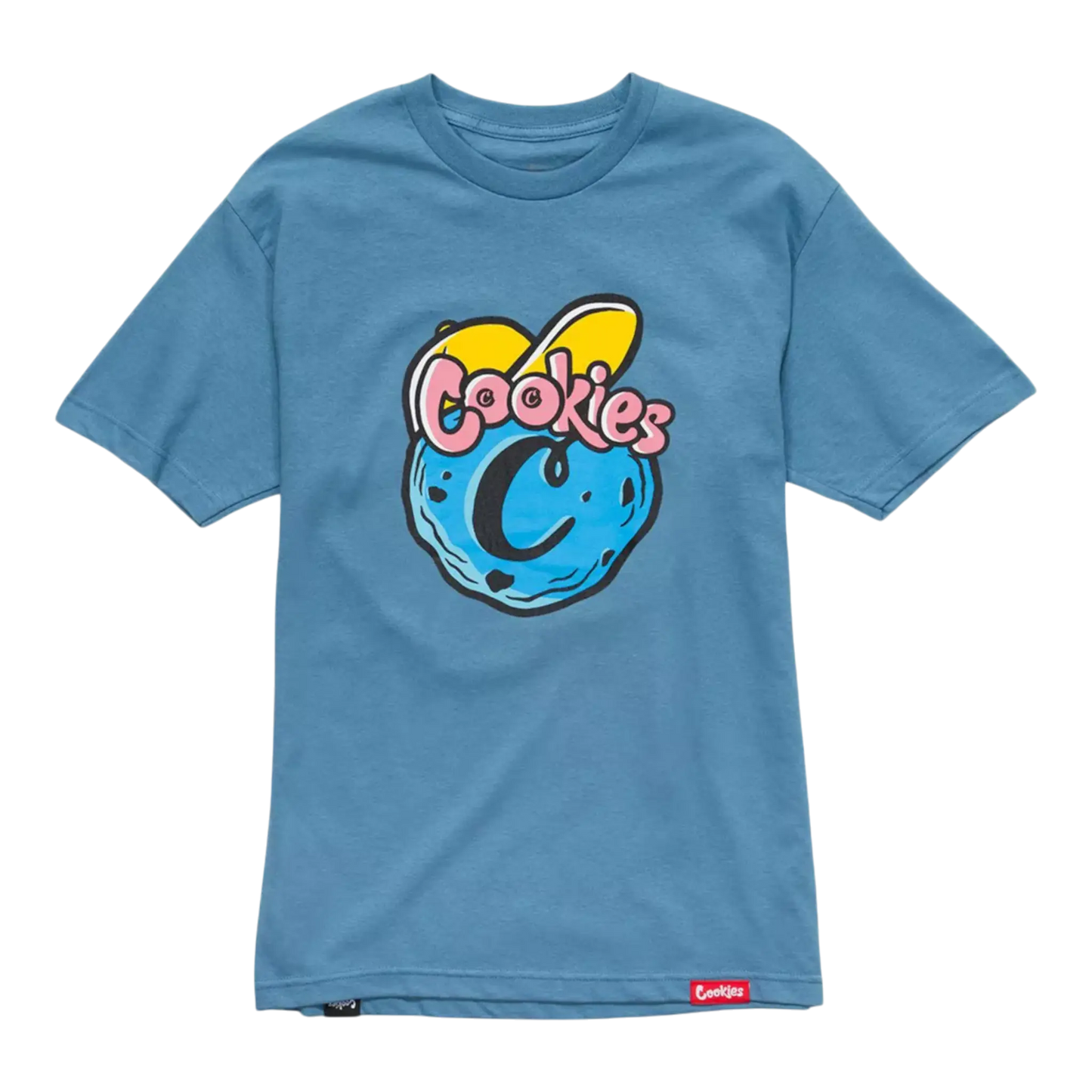 Cookies Puff Print Logo T-Shirt Men Sky Blue