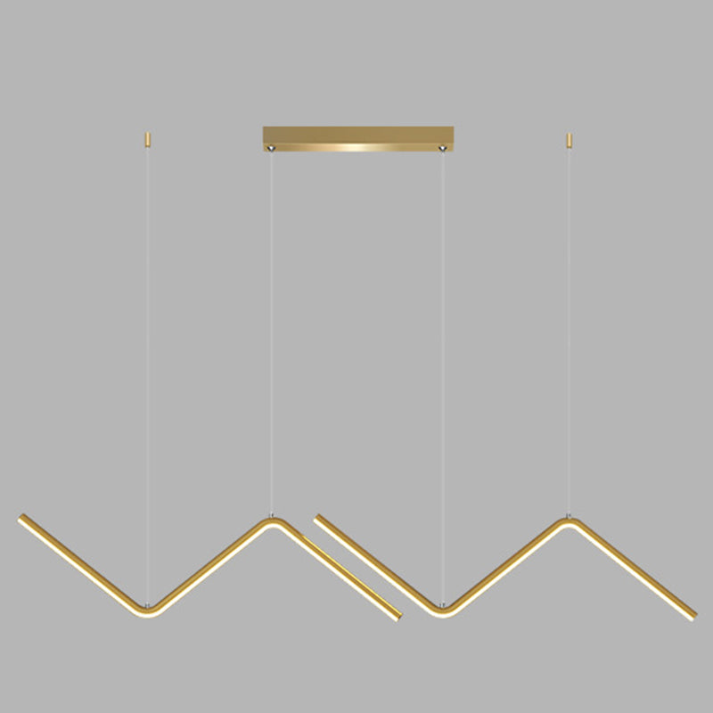 DecorBites™ Contemporary Zigzag Pendant LED Light Fixture with Metal Suspension