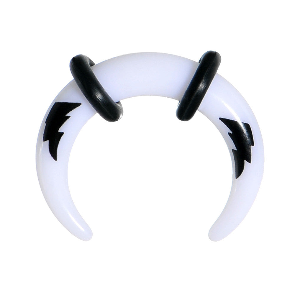 6G White Acrylic Black Lightning Buffalo Taper