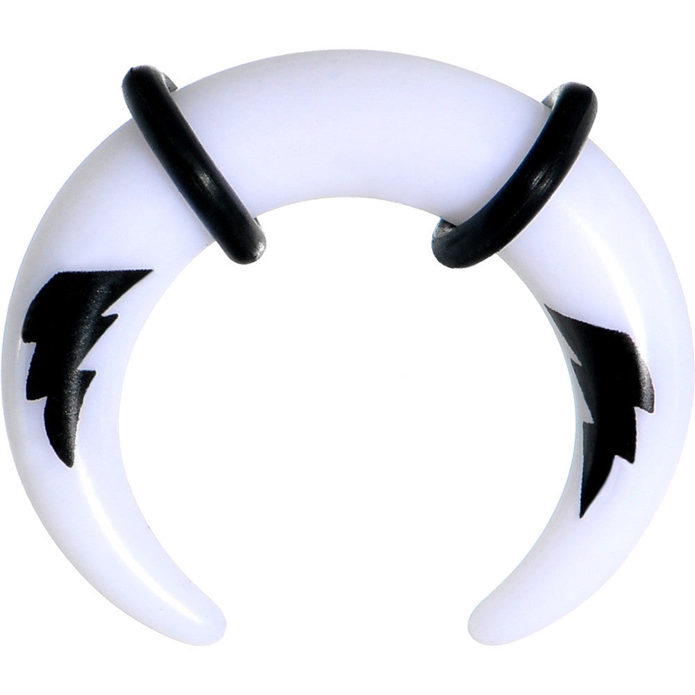 2G White Acrylic Black Lightning Buffalo Taper