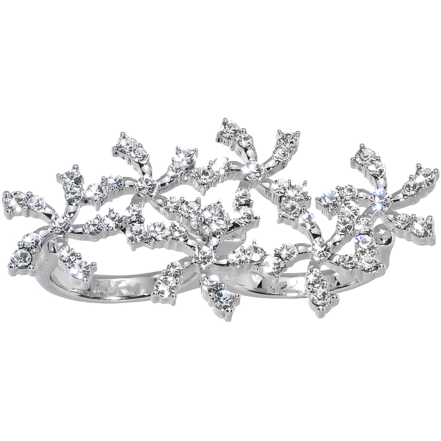 Crystalline Star Spangled Double Finger Ring