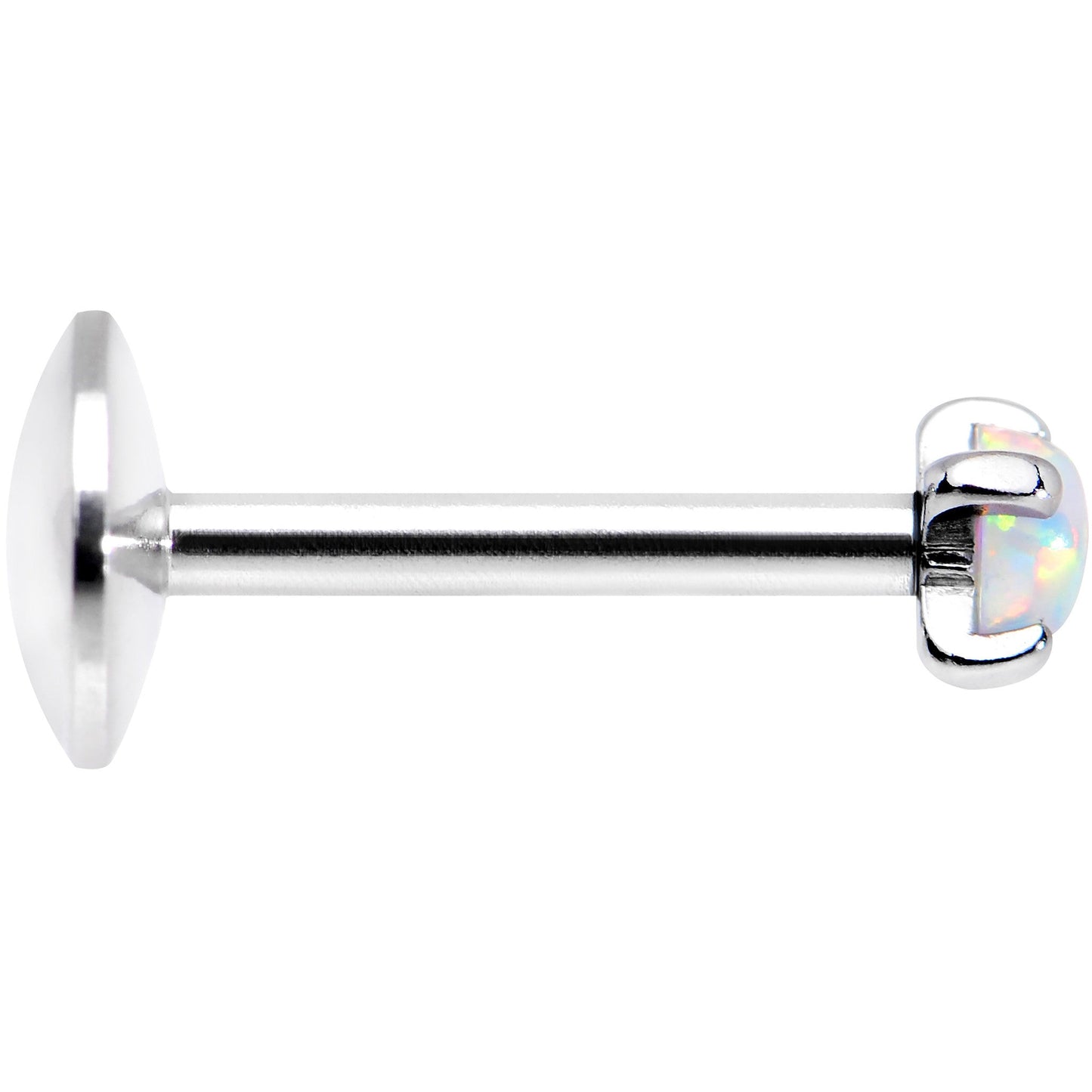 16G 5/16 White 2.5mm Synthetic Opal Internally Threaded Labret