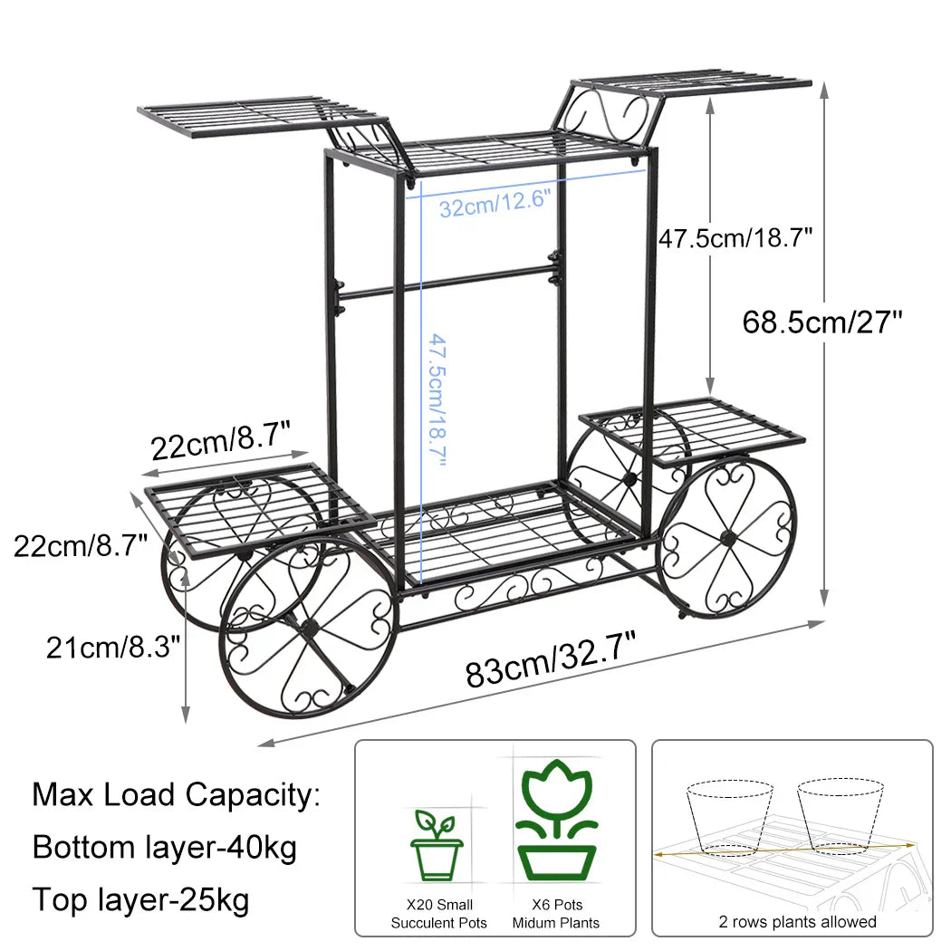 DecorBites™ 6-Tier Metal Plant Stand for Indoor & Outdoor Plants