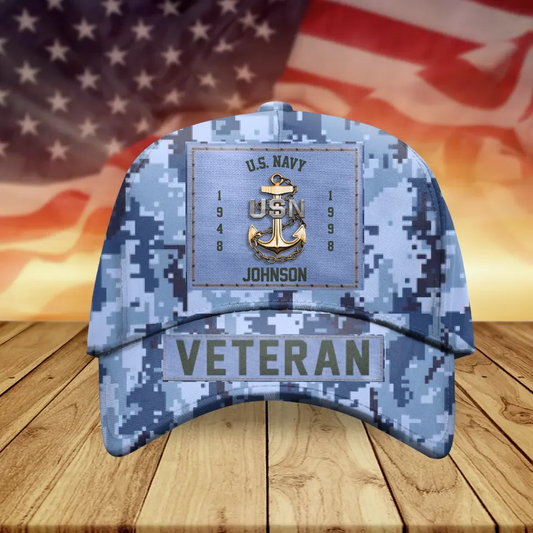 Personalized Military Insignia Veteran Cap -
Gift For Veteran - United States Veteran - Father's Day/Birthday Gift Idea