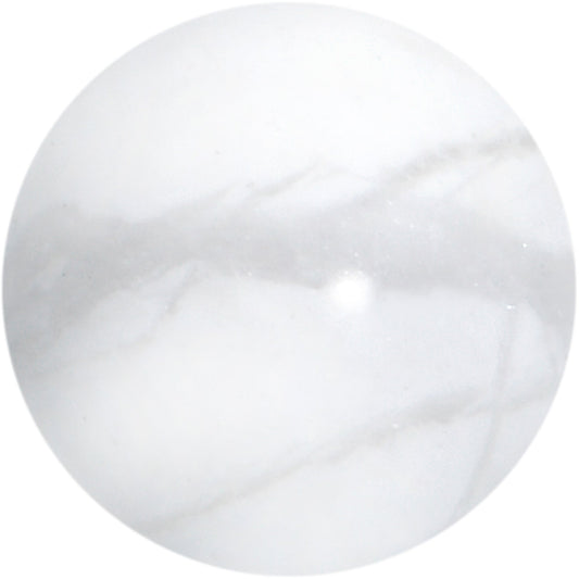 16G 1/4 Elegant White Howlite Internally Threaded Labret Tragus