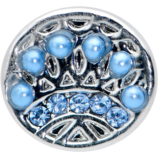 16G 5/16 Blue Gem Geometric Blues Pattern Labret Monroe Tragus