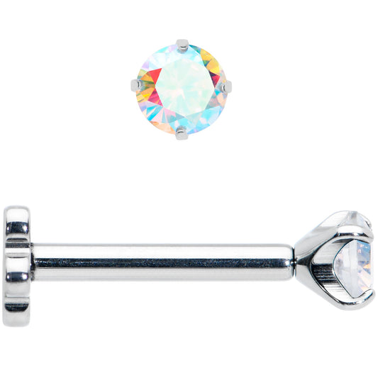16G 5/16 Aurora CZ G23 Titanium Threadless Flower Labret Tragus