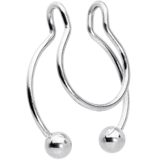 Horseshoe Ball Fake Septum Ring Nipple and Clip on Earring