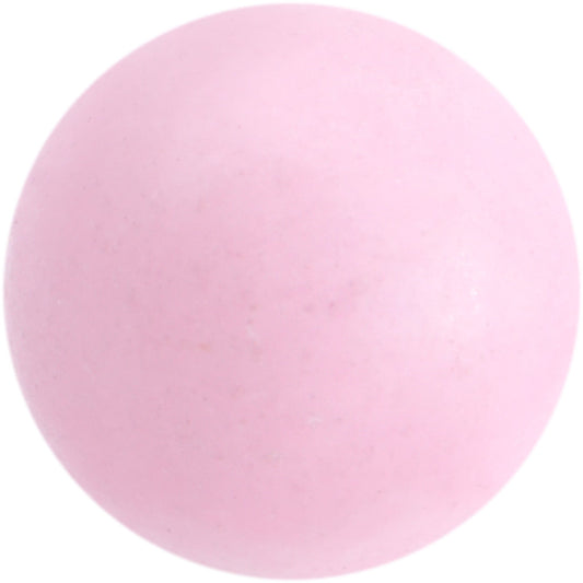 Pink Rose Quartz End Barbell Tongue Ring