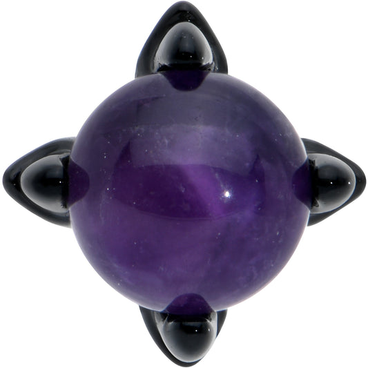 20G 1/4 Purple Synthetic Amethyst Black Claw Hand Nose Bone