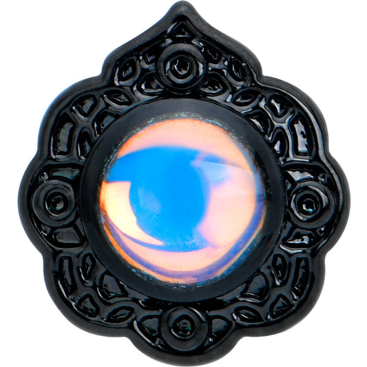 16G 5/16 White Tourmaline Black Filigree Labret Monroe Tragus