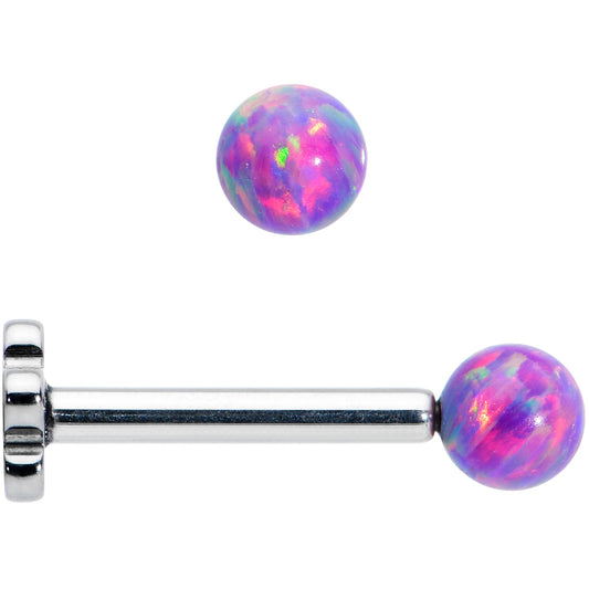 16G 5/16 Purple Synthetic Opal Titanium Threadless Flower Labret