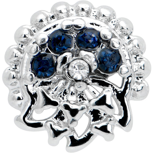 16G 5/16 Blue Clear Gem Abstract Arch Labret Monroe Tragus