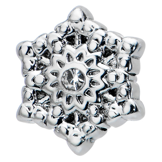 16G 1/4 Clear Gem Filigree Epic Snowflake Cartilage Tragus Earring
