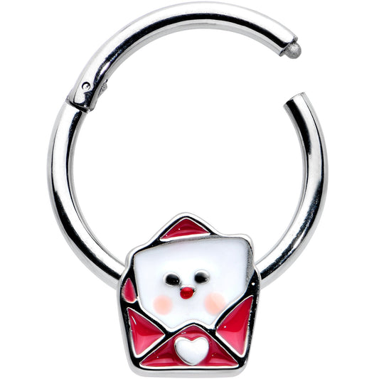 16G 3/8 Sweet Love Letter Valentine Hinged Segment Ring