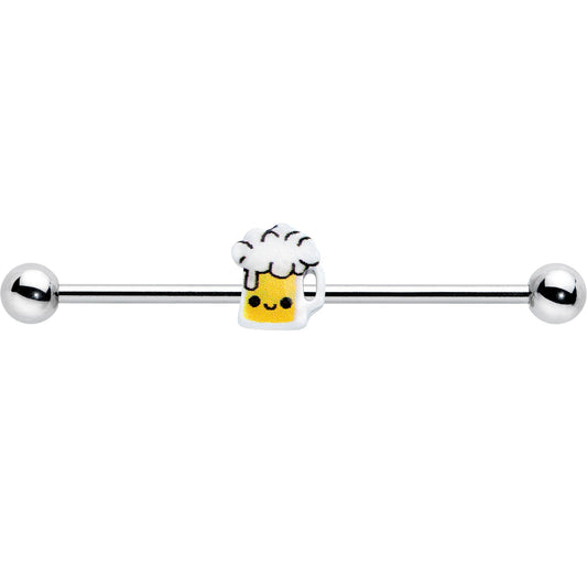 14G Sweet Happy Beer St Patricks Day Industrial Barbell 38mm