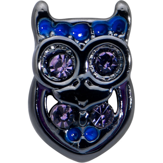 16G 5/16 Purple Gem Black Opulent Owl Labret Monroe Tragus
