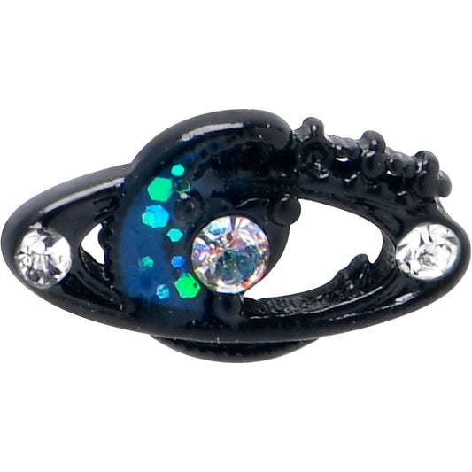 16G 5/16 Aurora Gem Black Saturn Space Moon Labret Monroe Tragus