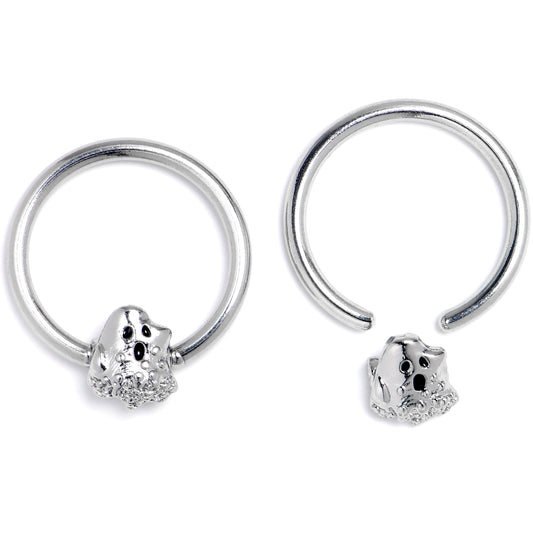 16G 3/8 Howling Ghost BCR Captive Ring Set of 4