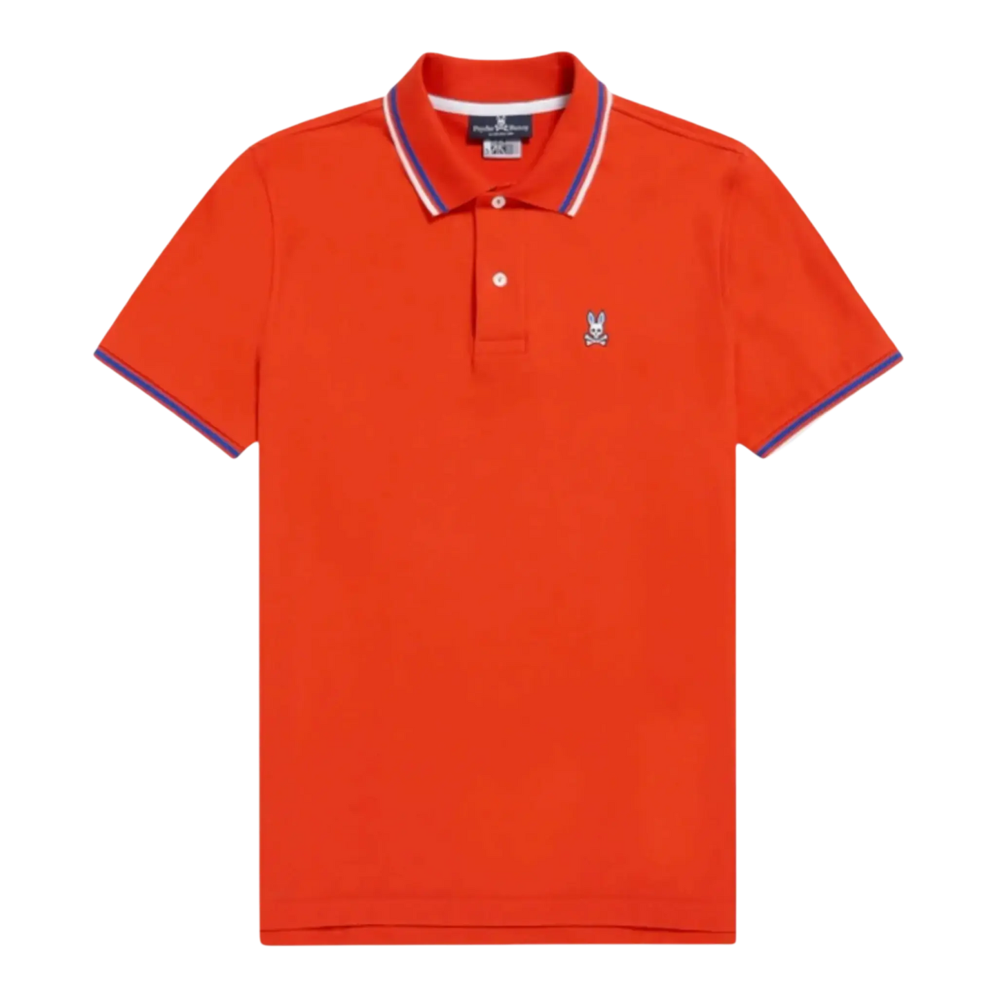 Psycho Bunny Lincoln Neon Tipped Men Big and Tall Polo Shirt Red Spice