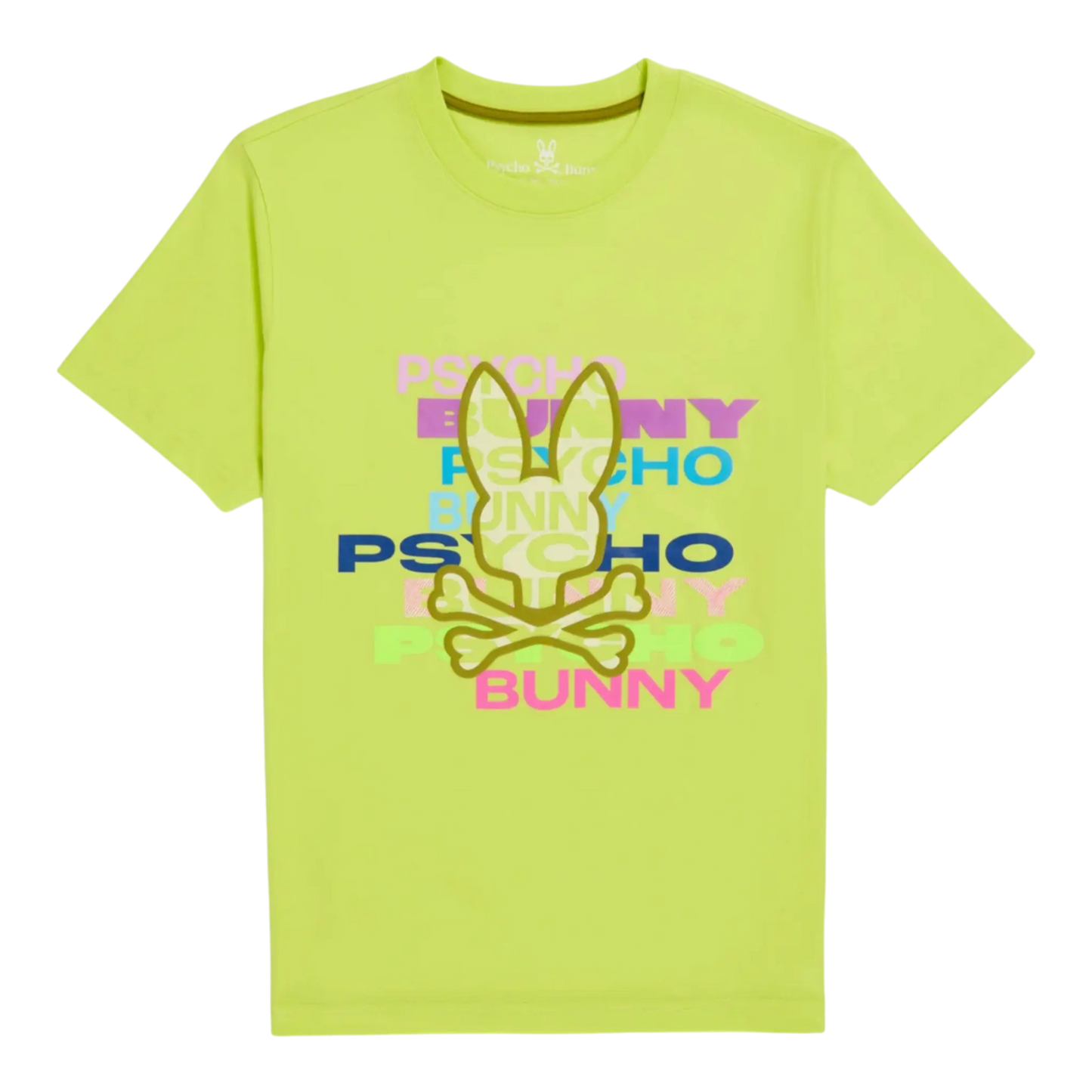 Psycho Bunny Tyrian Graphic Men T-Shirt Lime Granita