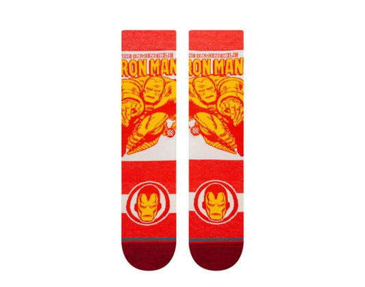 Stance Marvel Iron Man Marquee Crew Socks Red