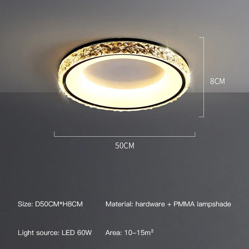 DecorBites™ Concave Round LED Ceiling Light with Remote Control for Bedroom Living Room