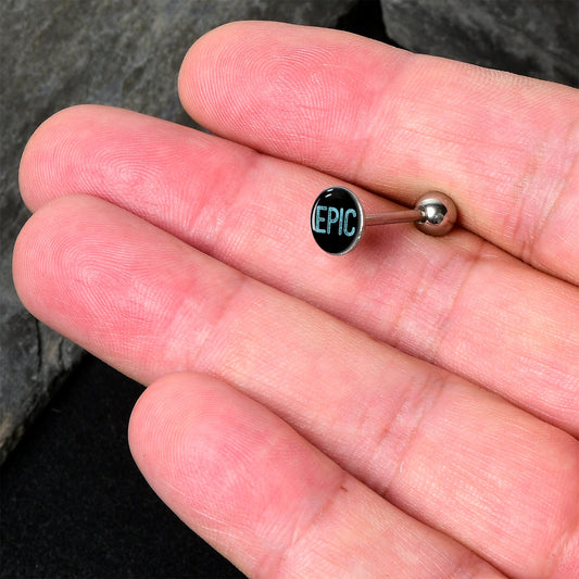 Epic Blue Barbell Tongue Ring