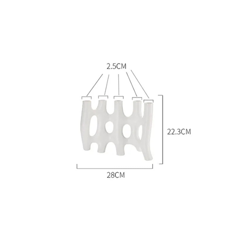 DecorBites™ Ceramic Vase with Artificial Flowers | Modern Abstract Floral Living Room Decor
