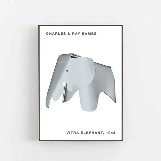 DecorBites™ Elephant Bauhaus Canvas Print for Children's Room Wall Decor
