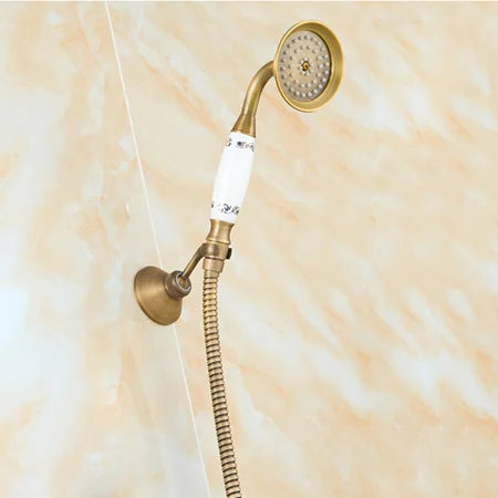 DecorBites™ Brass Shower Faucet Set with 8" Rain Shower Head, Hand Shower, Hose, Valve, Bracket