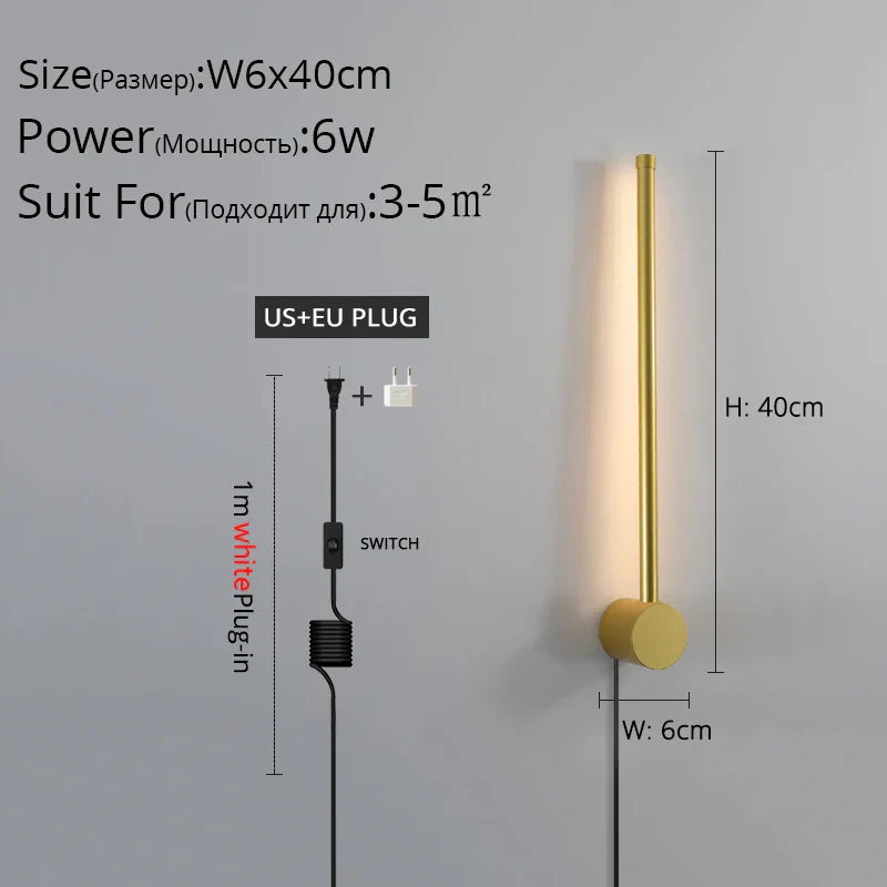 DecorBites™ Black LED Wall Sconce for Living Room Bedroom Lighting