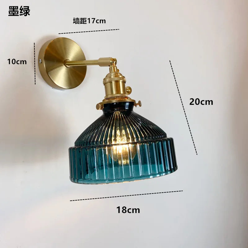 DecorBites™ Amber Glass LED Wall Light Fixtures On/Off Switch Nordic Modern Sconce