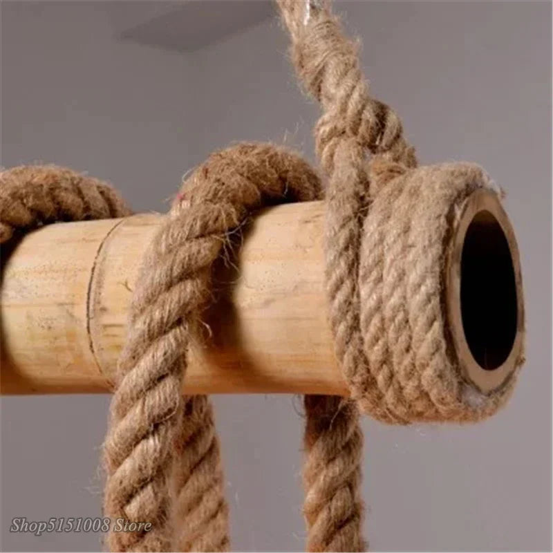 DecorBites™ Hemp Rope Pendant Lights | E27 Bulb | Creative Hanging Lamp for Home and Kitchen