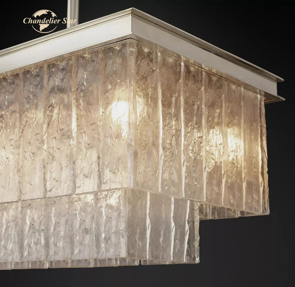 DecorBites™ LED Glace Rectangular Chandelier Light for Dining Kitchen Living Room