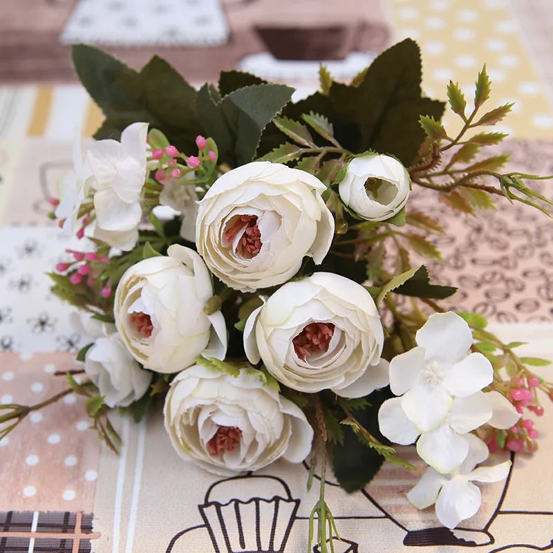 DecorBites™ Autumn Silk Tea Rose Gerbera Daisy for Wedding and Home Decor