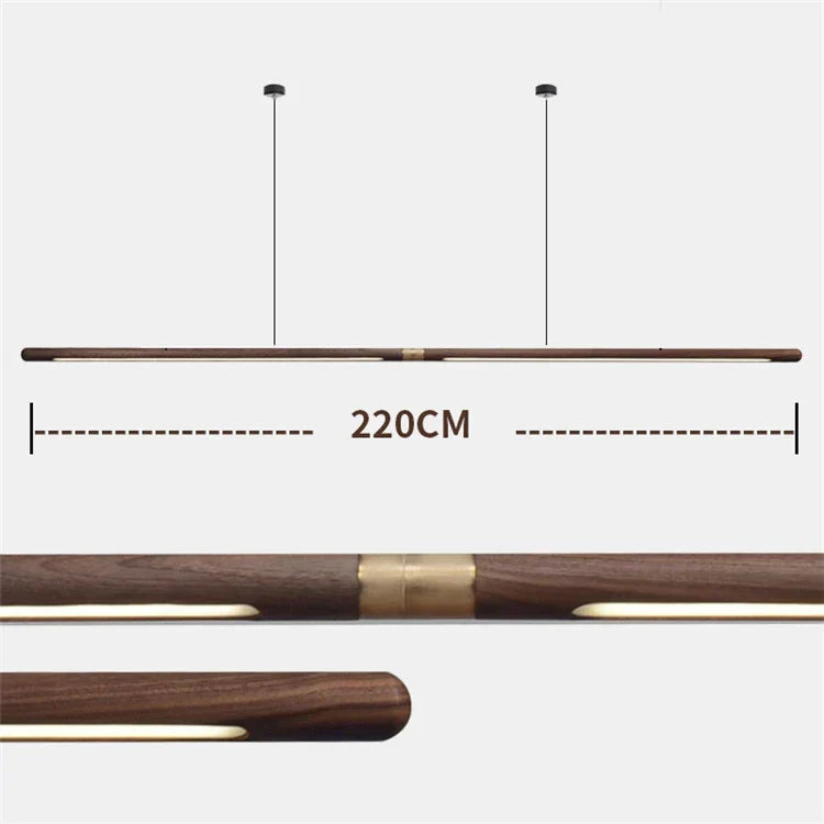 DecorBites™ Black Walnut Wood Pendant Lights: Minimalist LED Dining Room Hanglamp