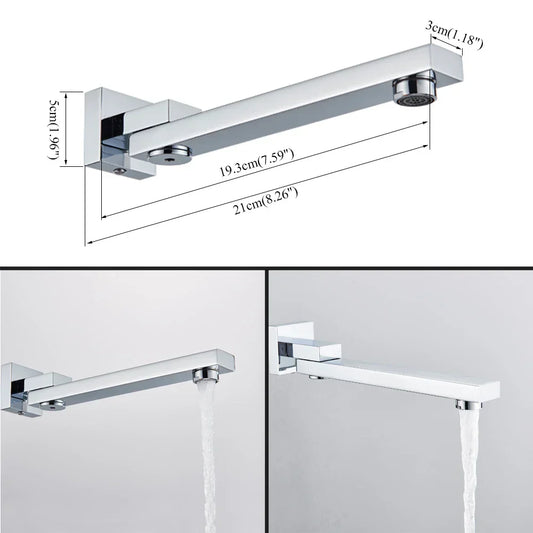 DecorBites™ Brass Chrome/Black Bronze Swivel Shower Faucet Spout Wall Mount Bathroom Accessory