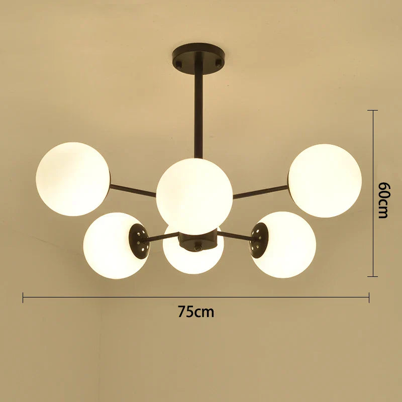 DecorBites™ Black/Gold Glass Pendant Light for Living Room Bedroom Restaurant