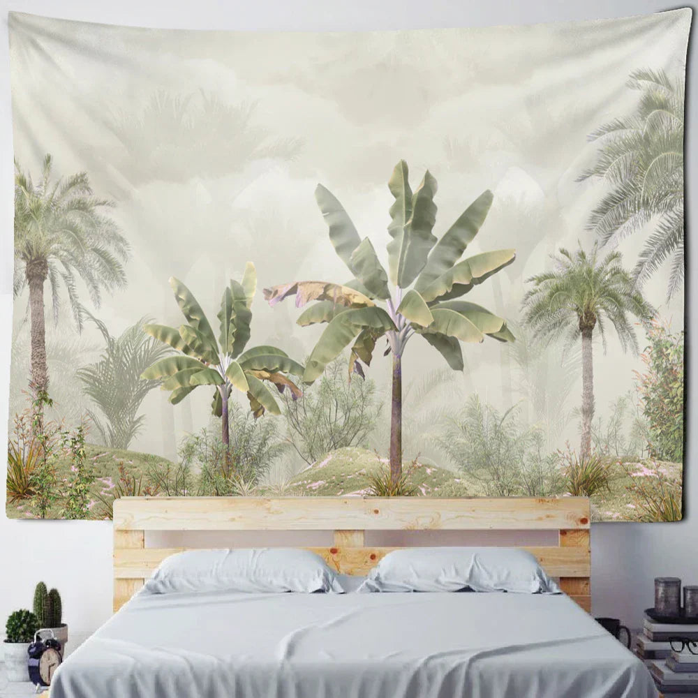 DecorBites™ Banana Tree Mist Tapestry Wall Hanging Boho Hippie Polyester Home Decor