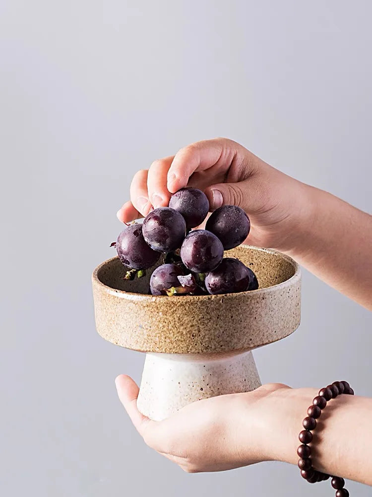 DecorBites™ Handmade Retro Floral Ceramic Snack Bowl - Eco-Friendly Porcelain Bowl