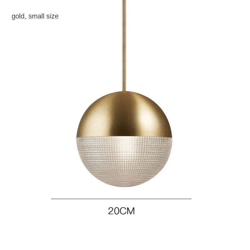 DecorBites™ Glass Ball LED Pendant Light - Gold Minimalist Nordic Hanging Lamp