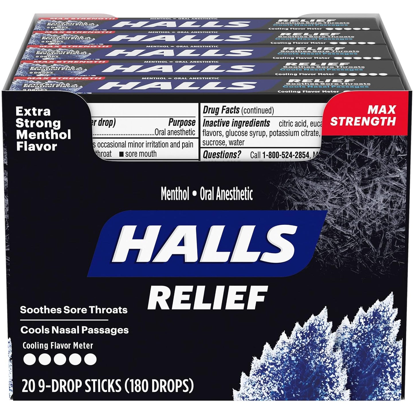 HALLS COUGH DROPS Extra Strong Relief 20 pack