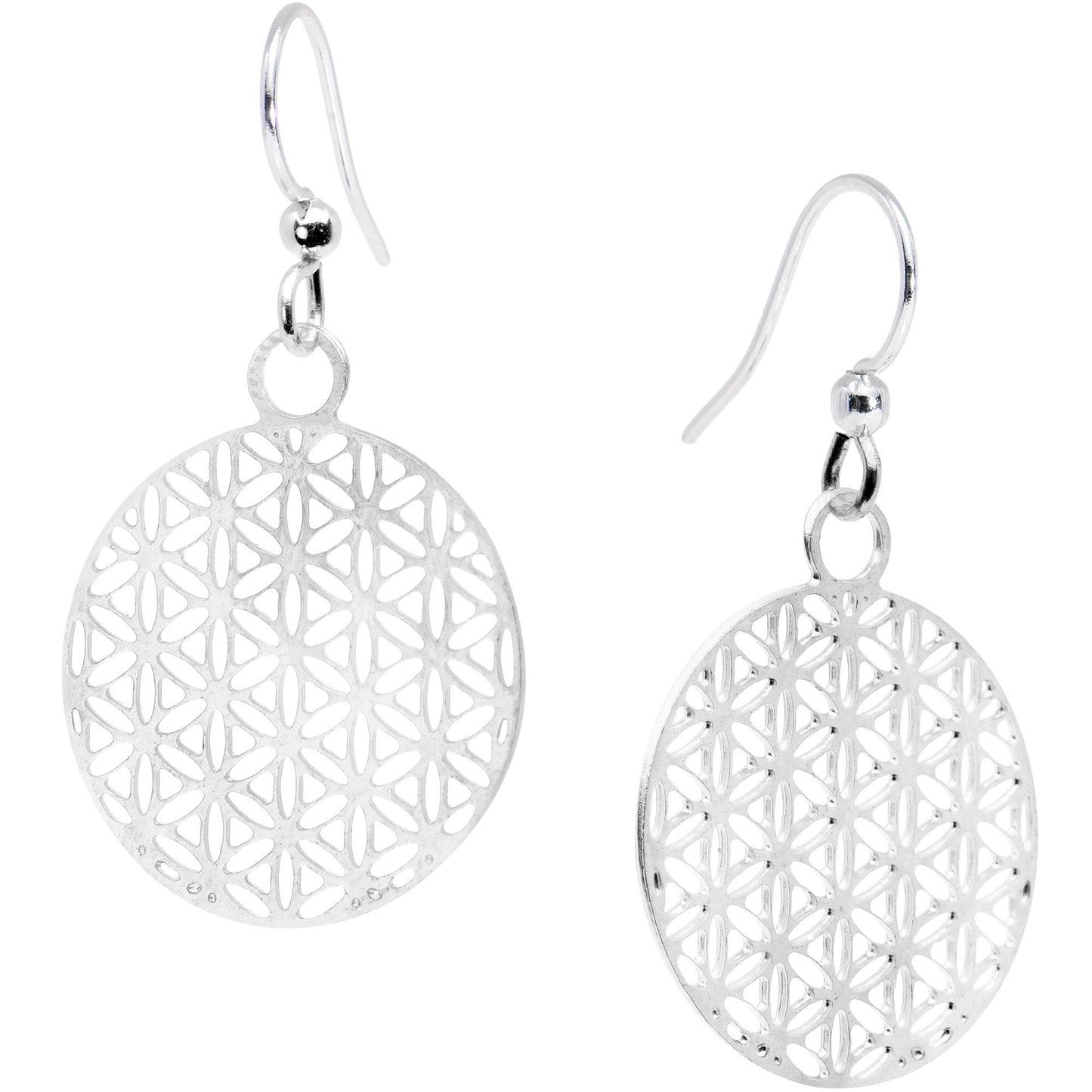 Handcrafted Silver Plated Geometric Refraction Fishhook Earrings