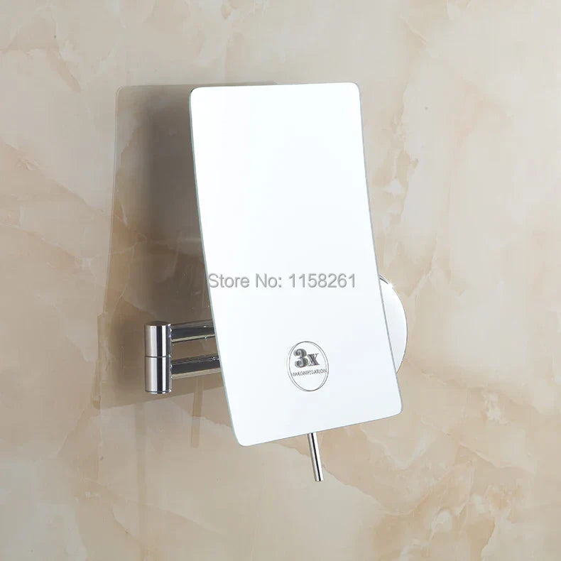 DecorBites™ 3X Magnifying Wall Makeup Mirror for Bathroom with Folding Arm - Lady Square
