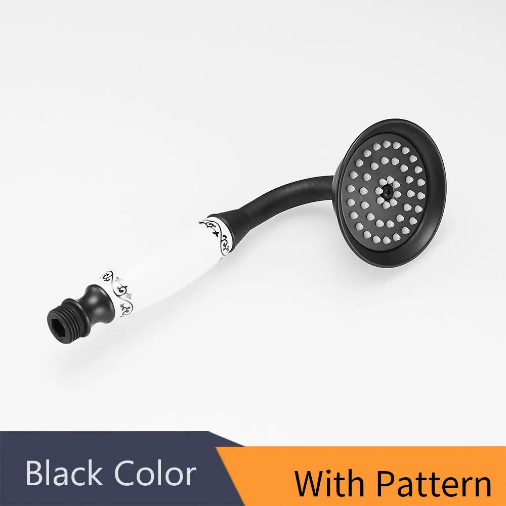 DecorBites™ Antique Brass Hand Held Shower with Luxury Ceramics - Round Rainfall Faucet